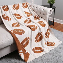 Load image into Gallery viewer, Reversible Football Patterned Throw Blanket