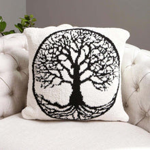 Load image into Gallery viewer, Tree of Life Textured Cushion Cover – Boho Spiritual Throw Pillow Cover