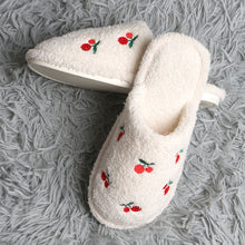Load image into Gallery viewer, Cherry Embroidered Soft Home Indoor Slippers