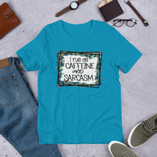 Load image into Gallery viewer, I Run on Caffeine and Sarcasm Short-Sleeve Unisex T-Shirt
